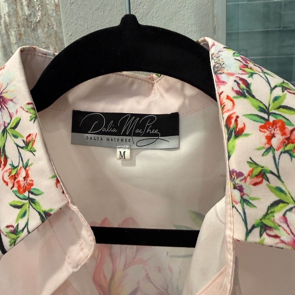 Floral Tie-Waist Long Sleeve Mini Dress - Pink Floral - Picture 4 of 4